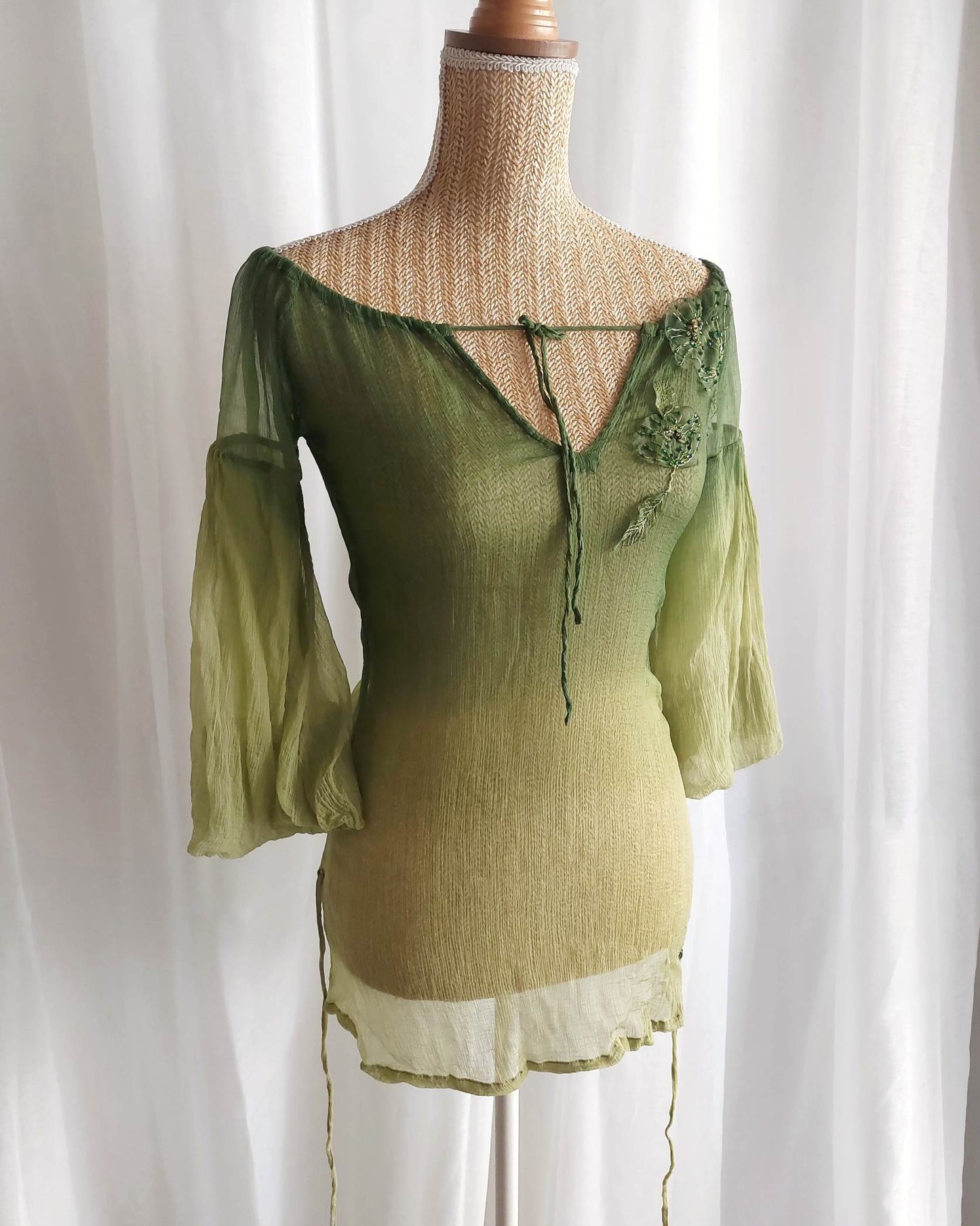 NOLWENN tunique Miss sixty verte avec broderies T.36