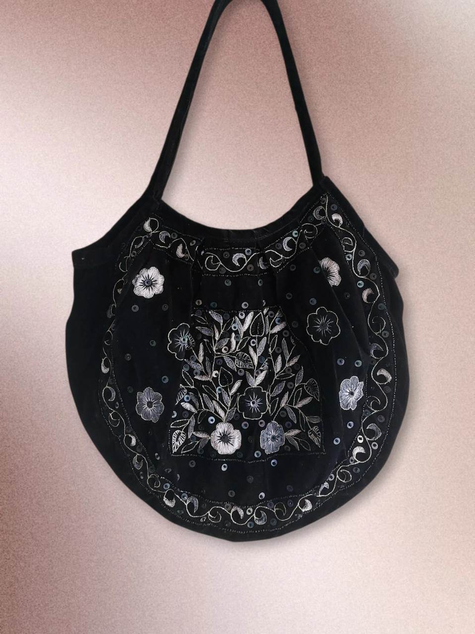LUNARIA embroidered bohemian gypsy velvet bag
