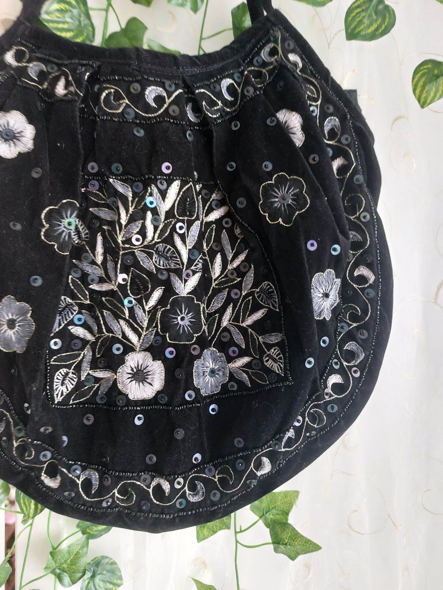 LUNARIA embroidered bohemian gypsy velvet bag