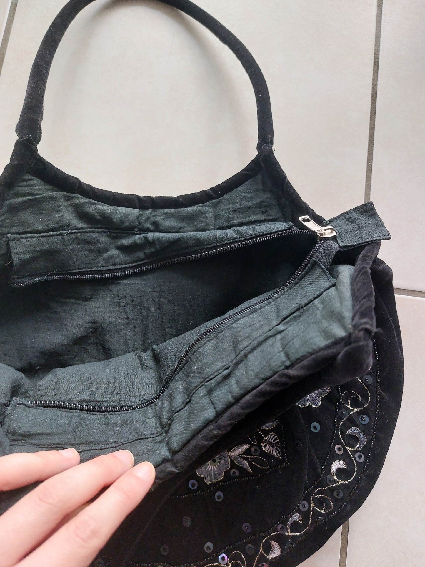 LUNARIA embroidered bohemian gypsy velvet bag