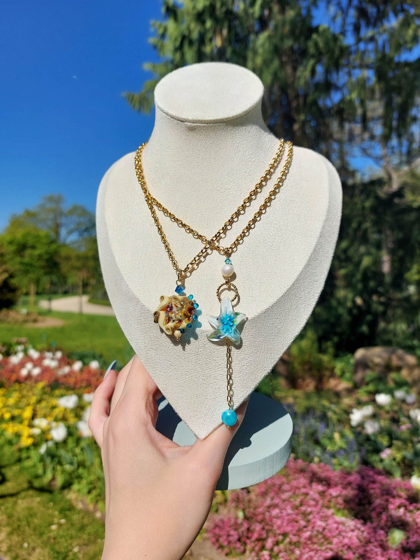 OCEAN gold plated shell necklace