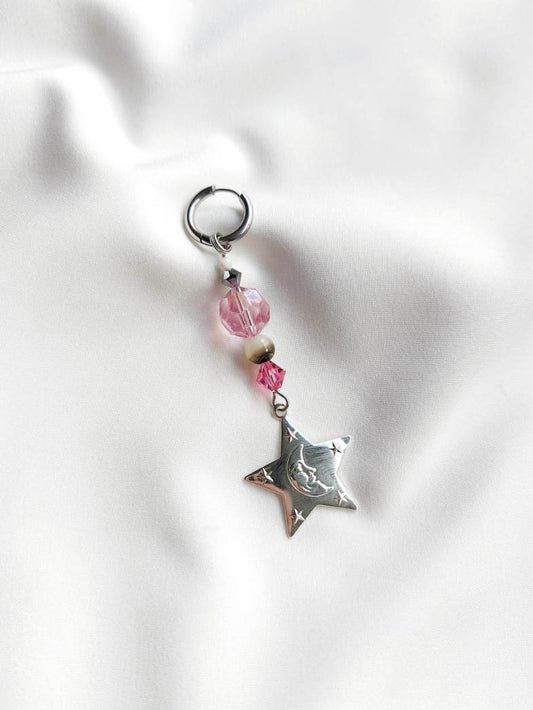 ODYSSEY single loop star and pink pearls