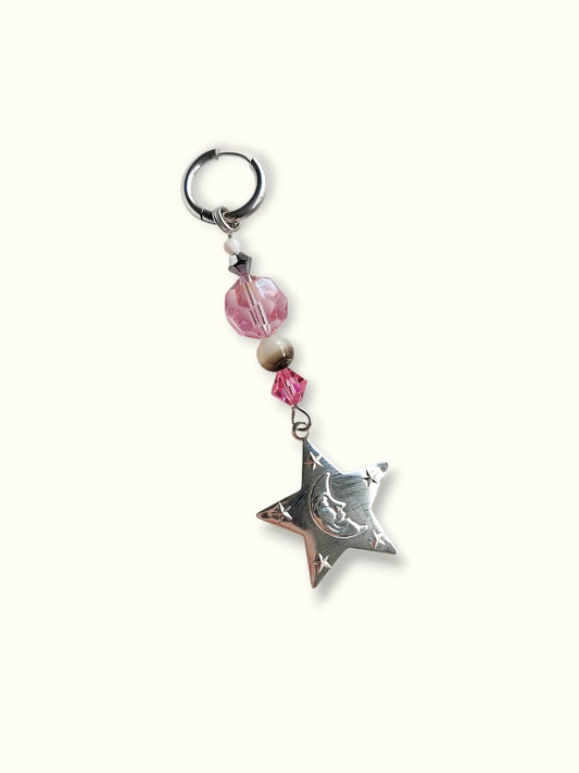 ODYSSEY single loop star and pink pearls