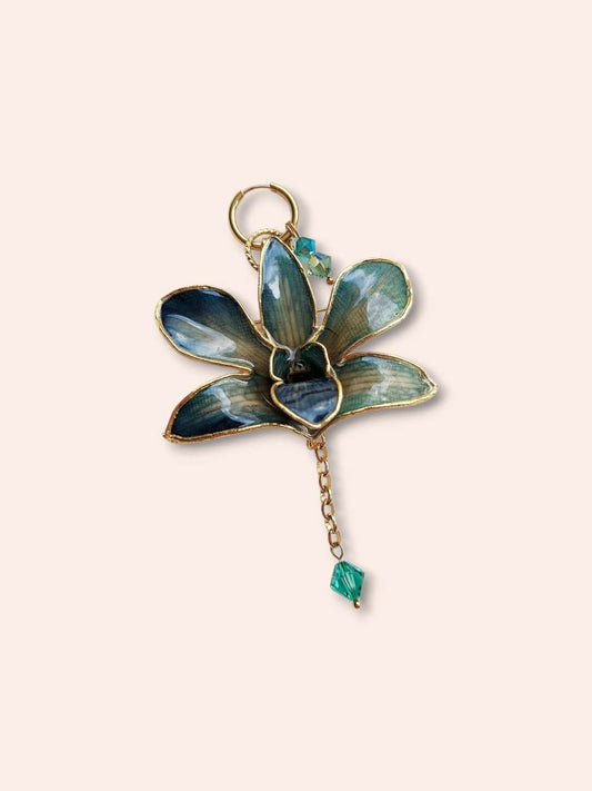 ONDINE 3-in-1 modular gold blue orchid single earring