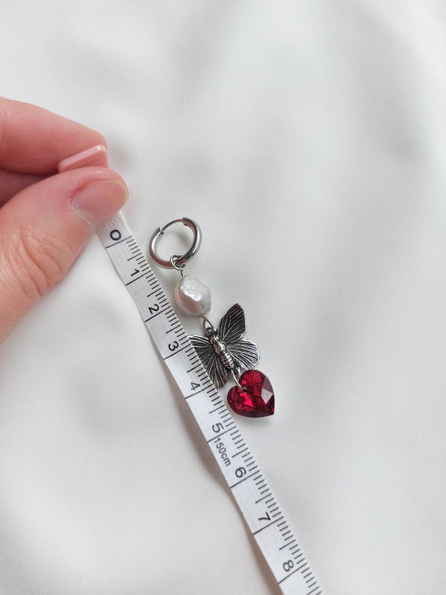 MAYHEM Silver Single Hoop Earring with Cross Charm