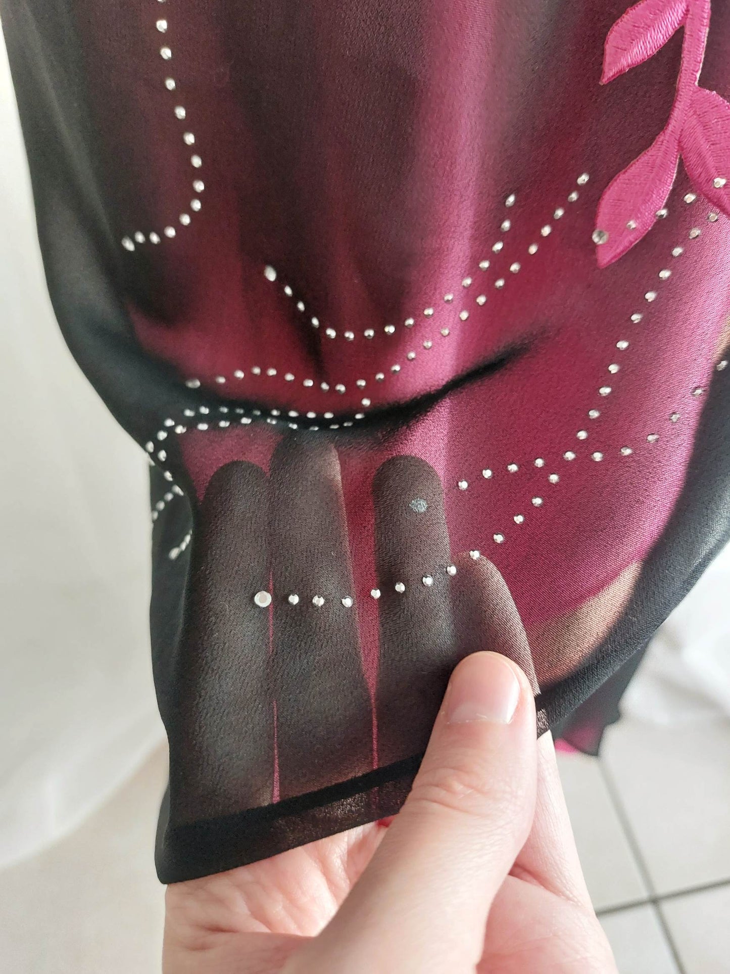 PARADISE EVENING robe de soirée avec fleurs et strass T.34/36
