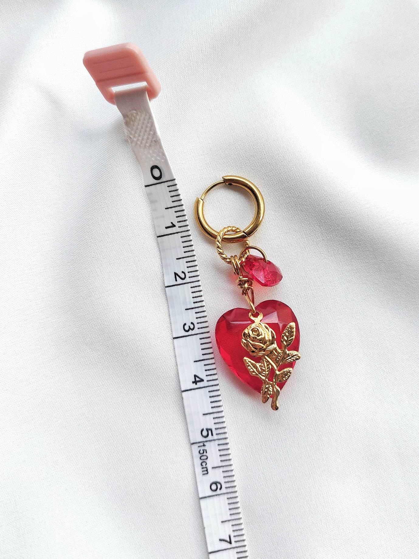 PASSIONATA gold and red single loop earring