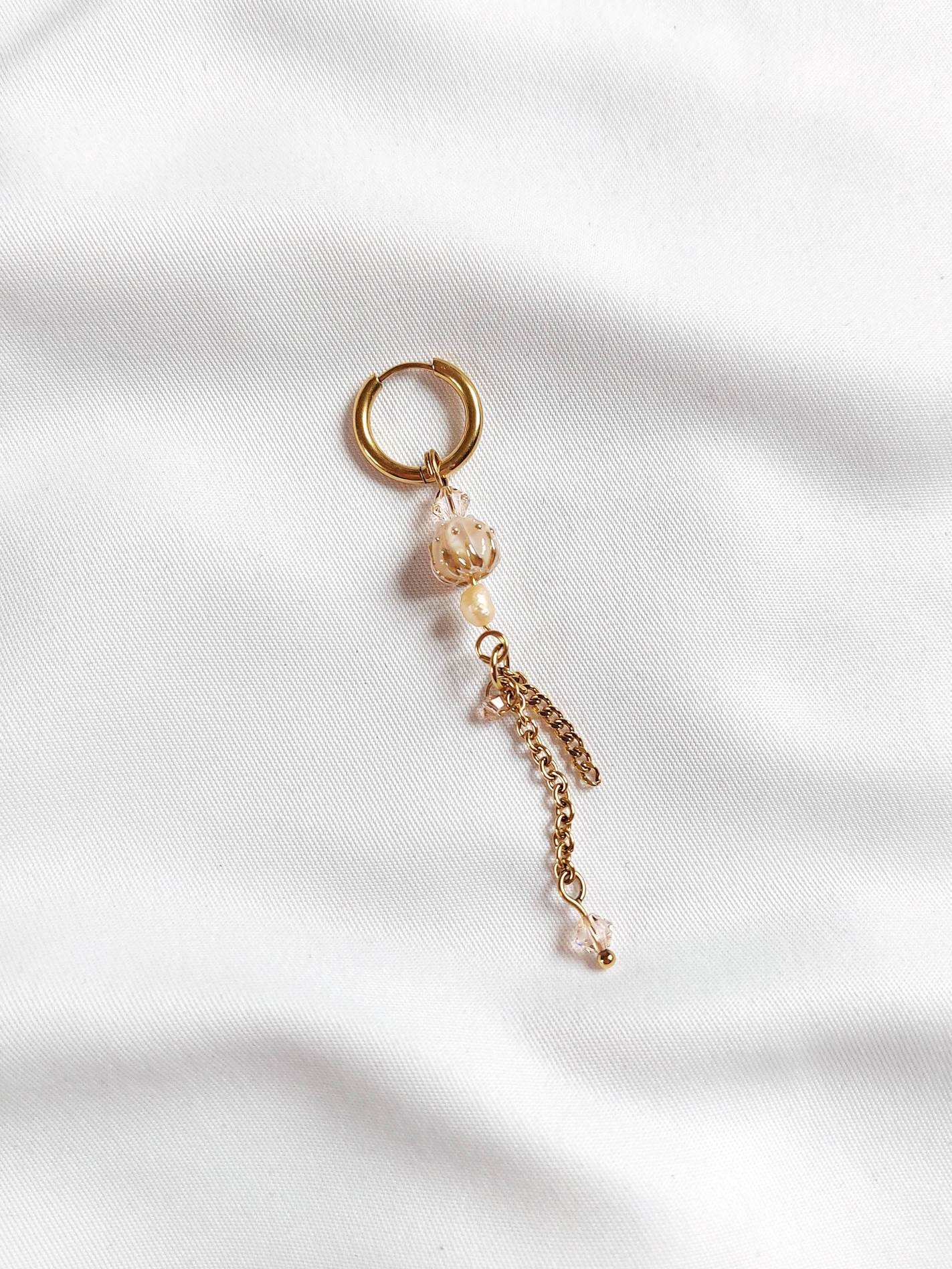 PEACH orange flower peach single loop