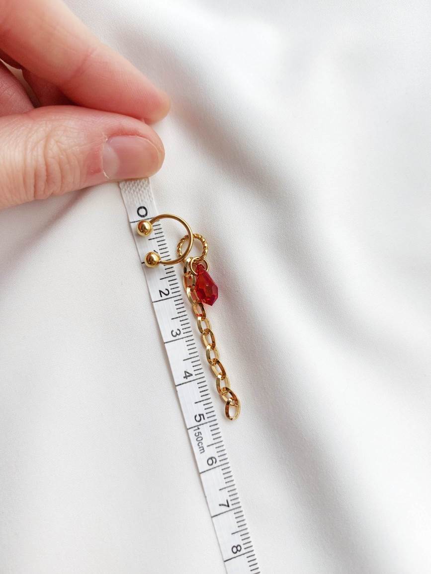 PIRATE gold and red earcuff