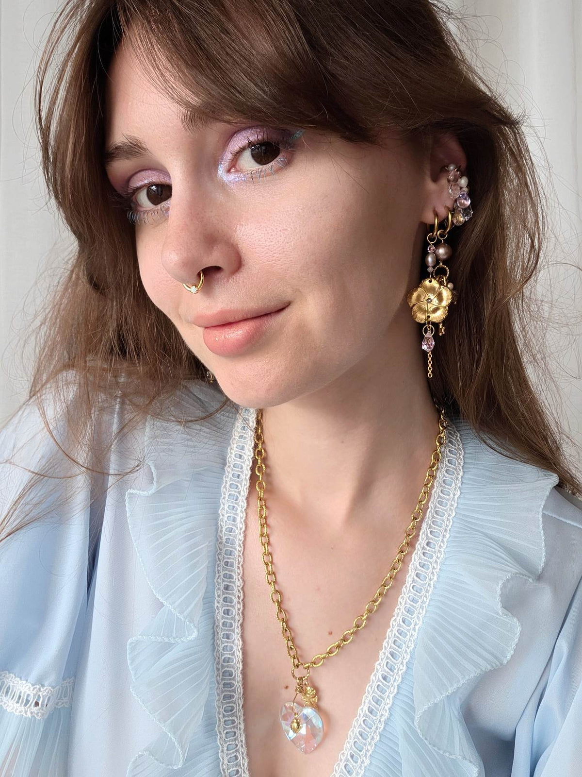 PORTAIL collier doré cœur cristal