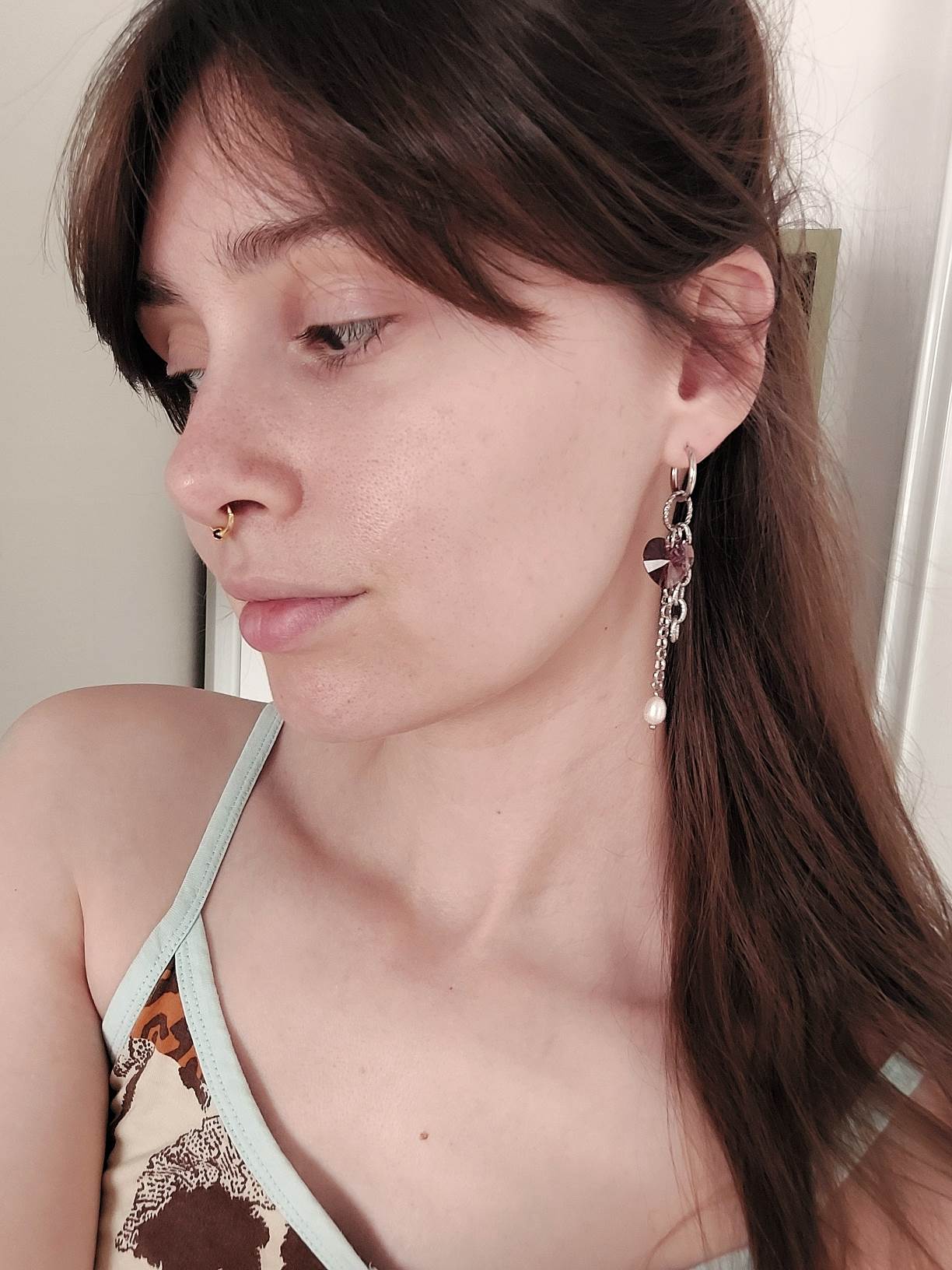 MAYHEM Silver Single Hoop Earring with Cross Charm