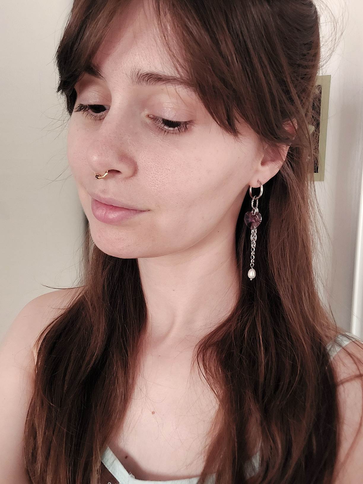 MAYHEM Silver Single Hoop Earring with Cross Charm