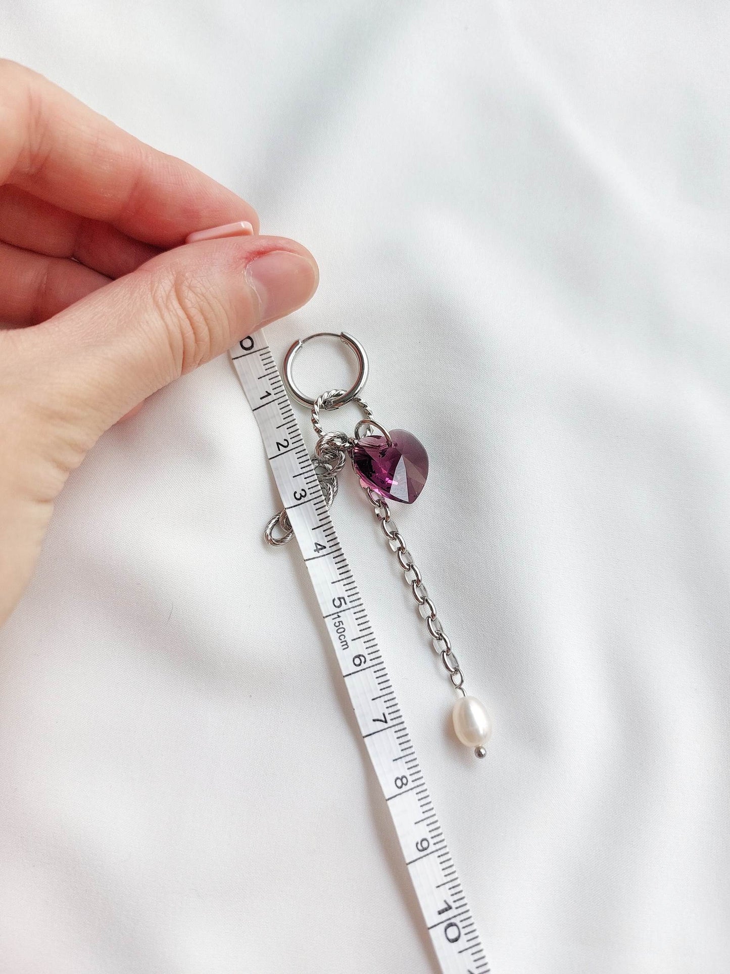 MAYHEM Silver Single Hoop Earring with Cross Charm