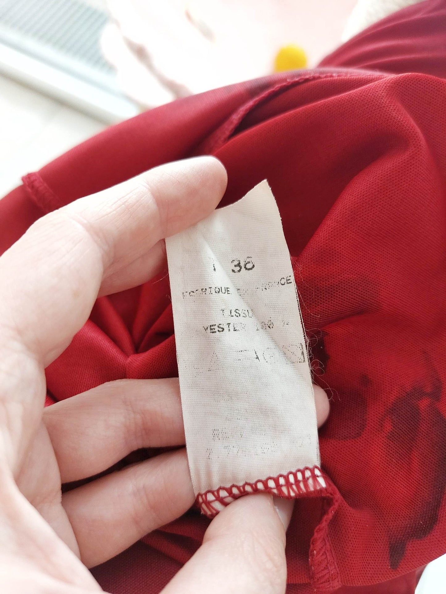 RUBIS red dress with pink patterns size 34