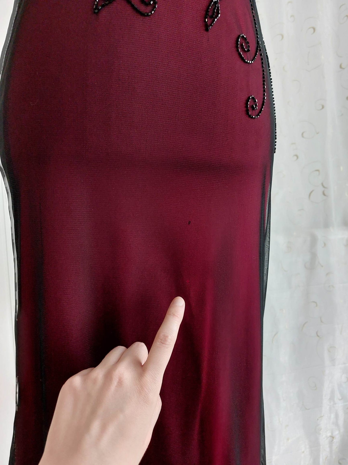 DIVA red and black tube dress with embroidered beads Size 36