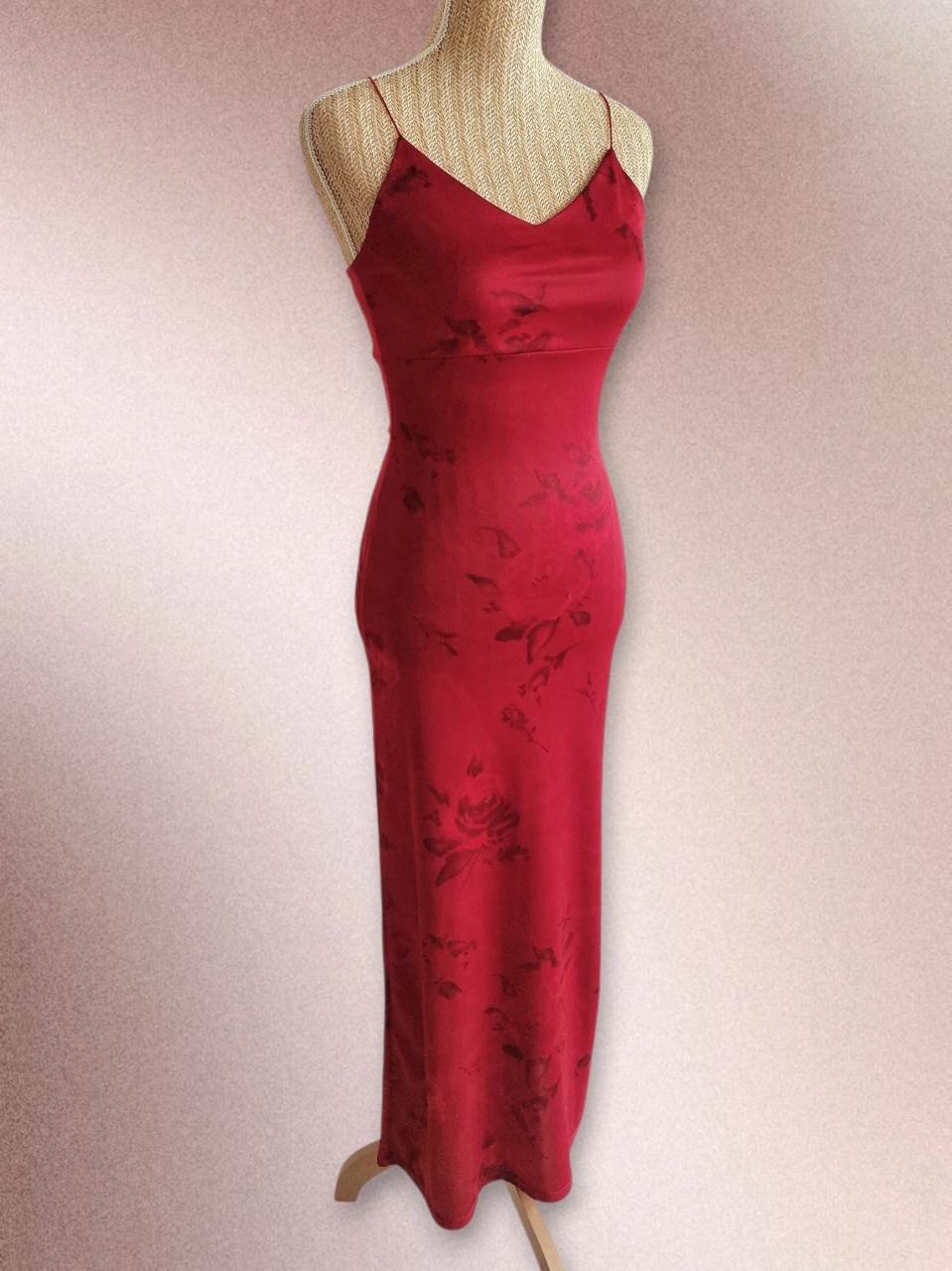 RUBIS red dress with pink patterns size 34
