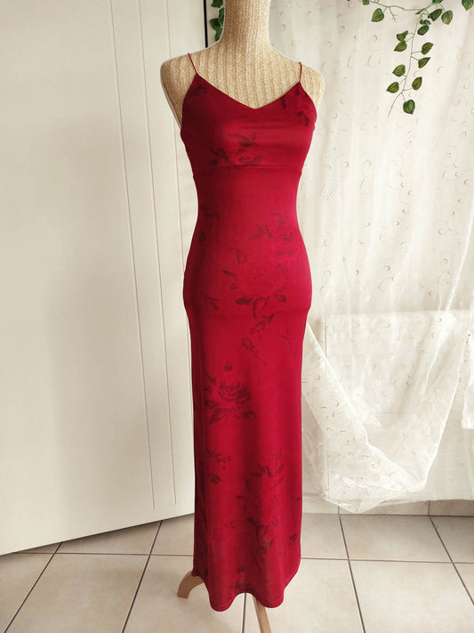 RUBIS red dress with pink patterns size 34