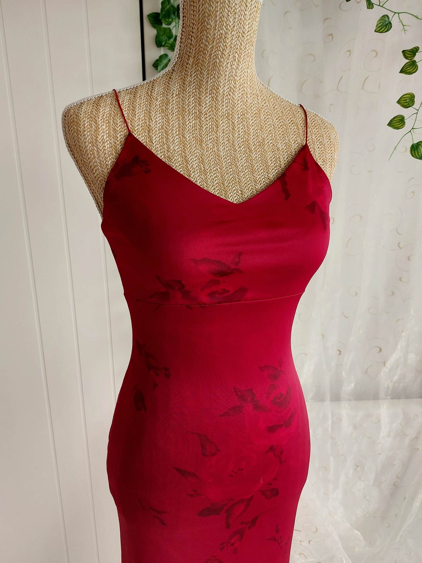 RUBIS red dress with pink patterns size 34