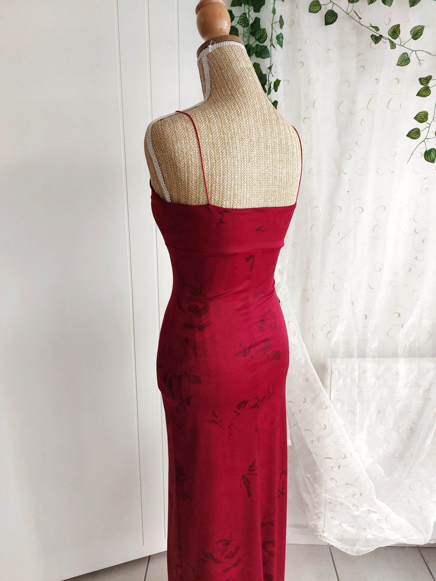 RUBIS red dress with pink patterns size 34