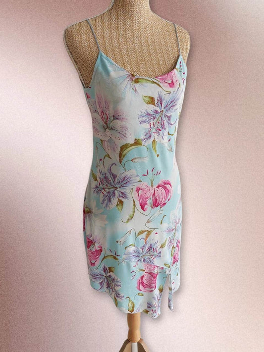 NÉNUPHAR Blue and Pink Flowy Dress Size 38/40
