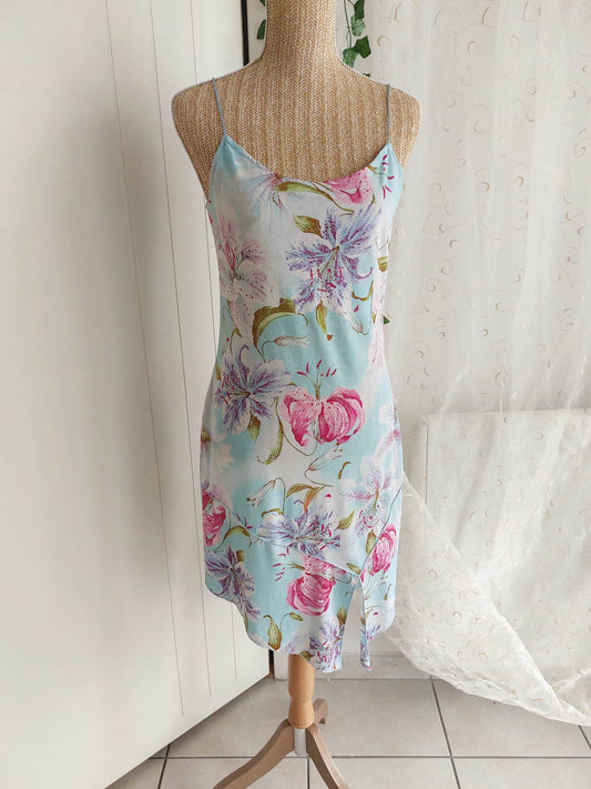 NÉNUPHAR Blue and Pink Flowy Dress Size 38/40