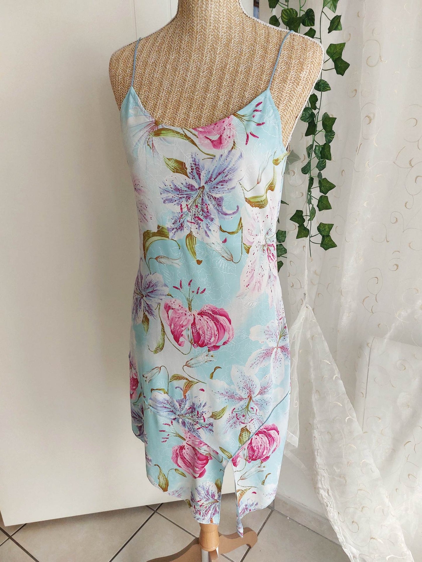 NÉNUPHAR Blue and Pink Flowy Dress Size 38/40