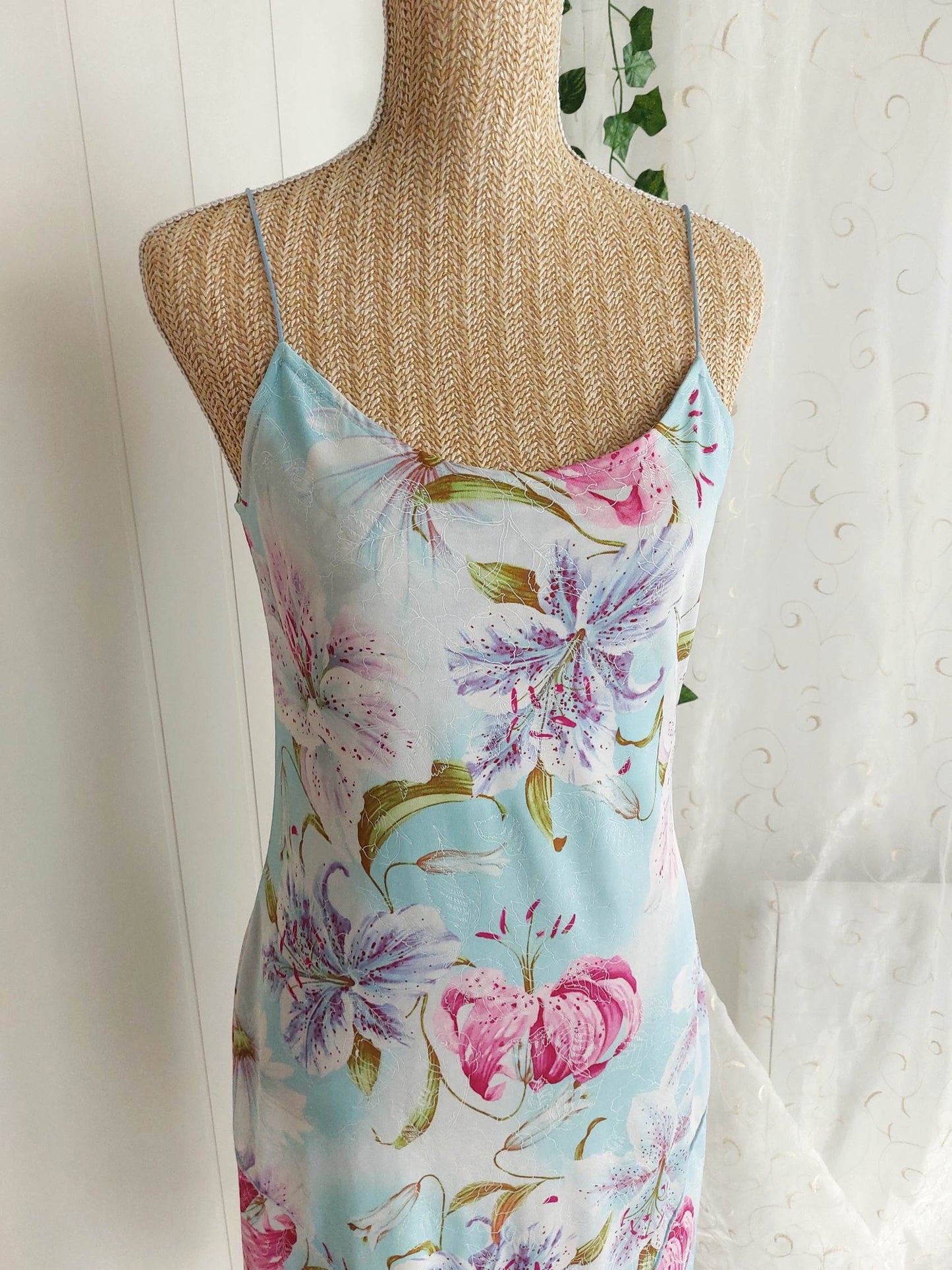 NÉNUPHAR Blue and Pink Flowy Dress Size 38/40