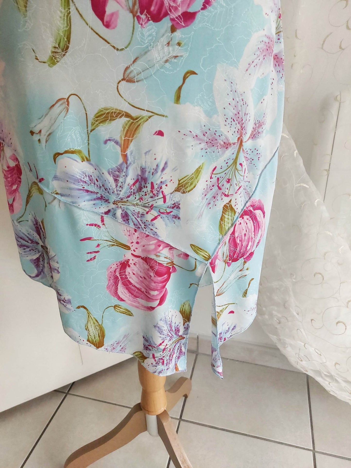 NÉNUPHAR Blue and Pink Flowy Dress Size 38/40