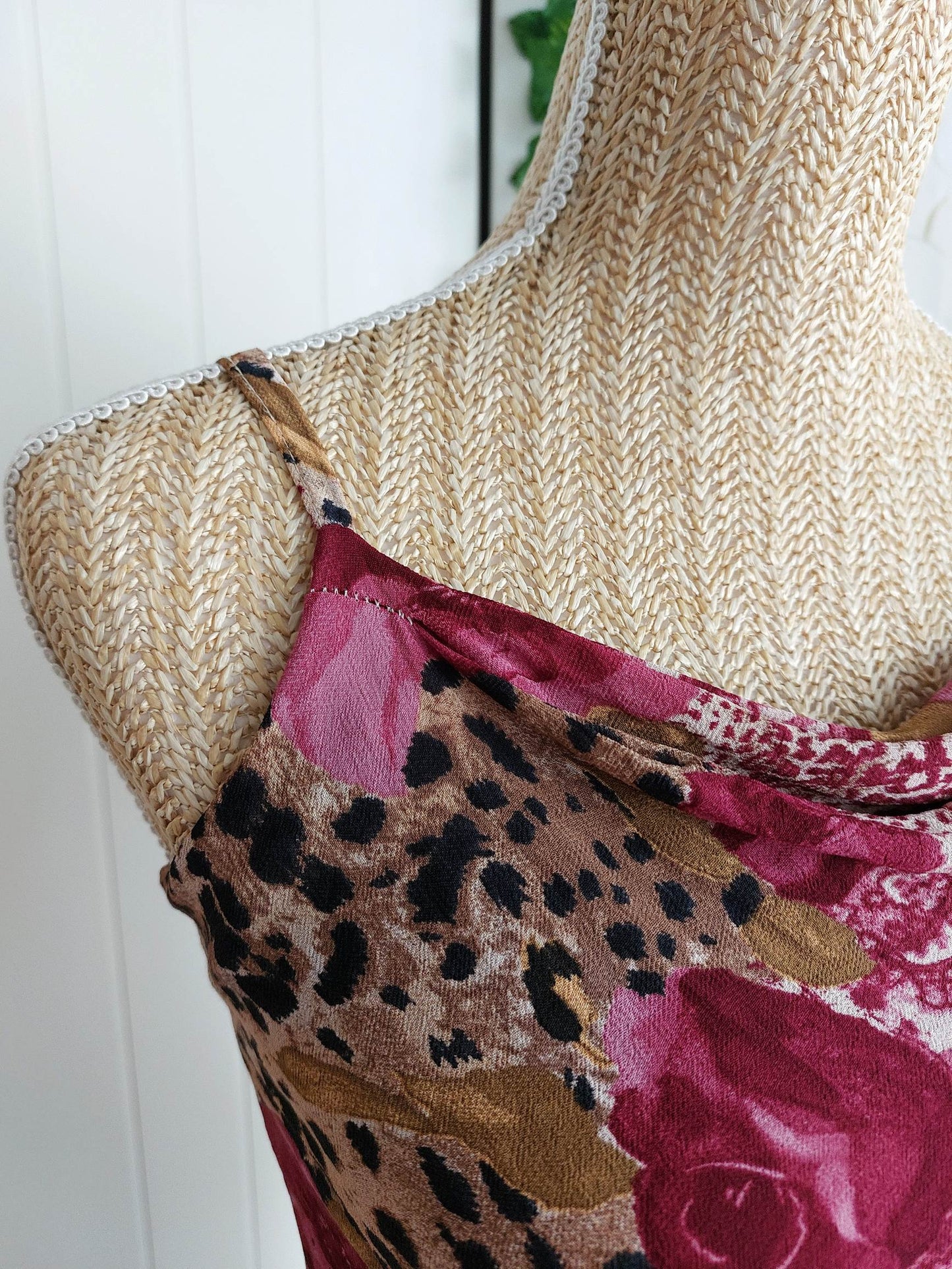 MONICA chic floral and leopard print dress size 36