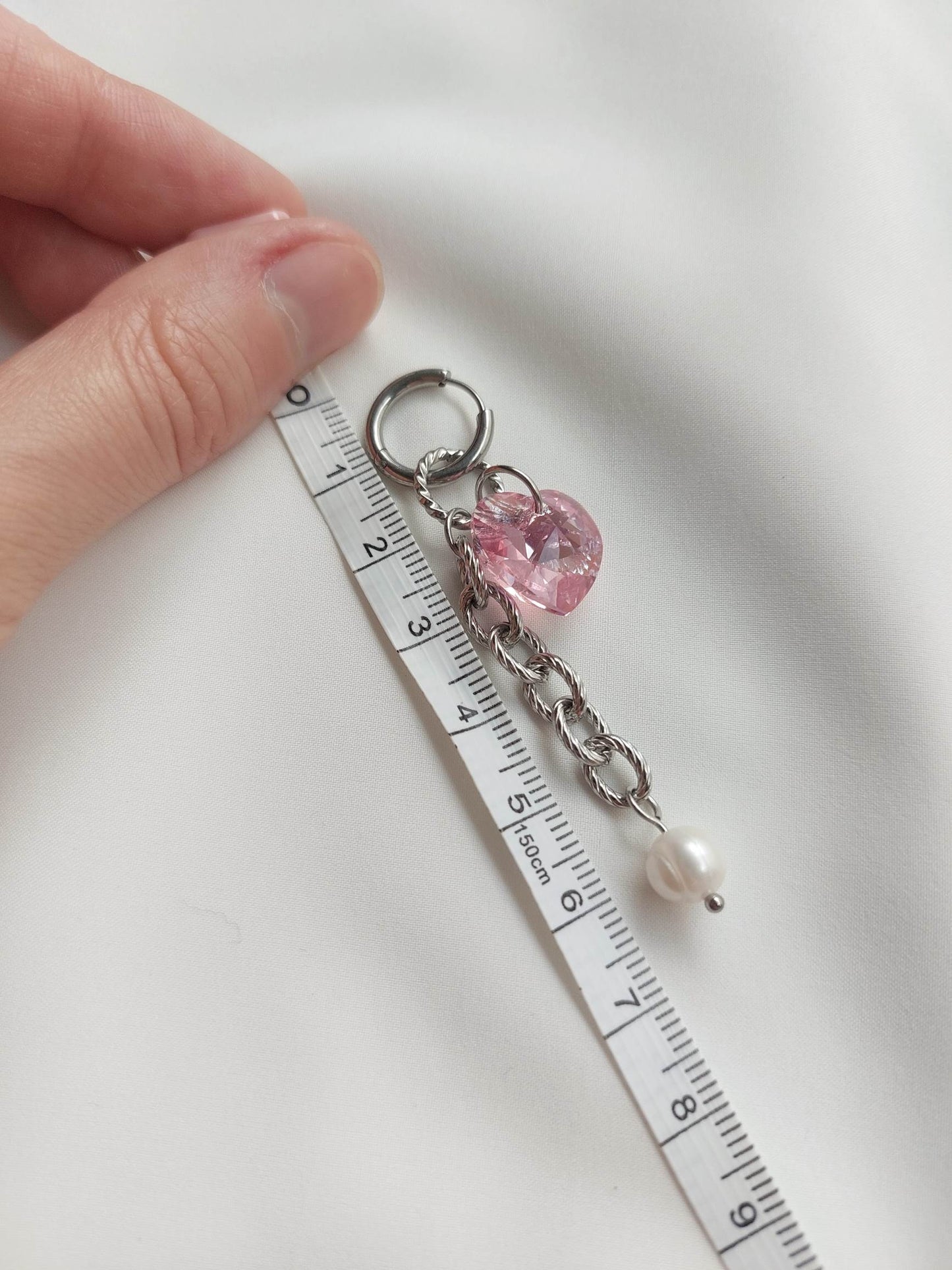 MAYHEM Silver Single Hoop Earring with Cross Charm