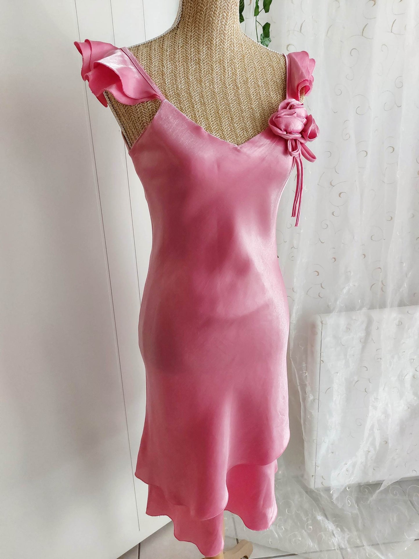 ROSETTA Romantic pink dress with flower Size 36