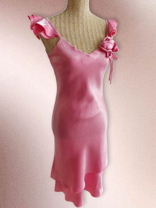 ROSETTA Romantic pink dress with flower Size 36