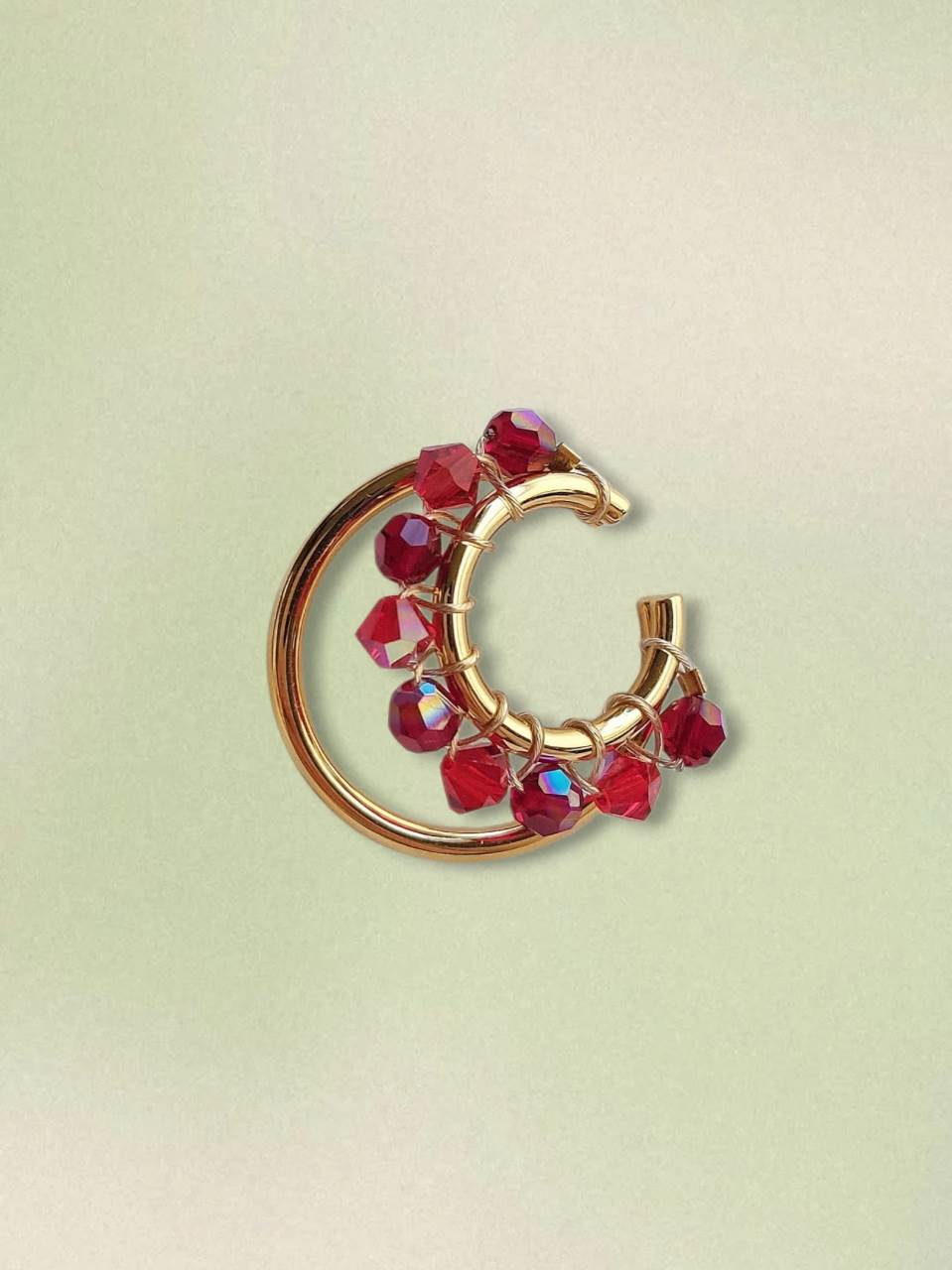 GRENADE gold and red earcuff