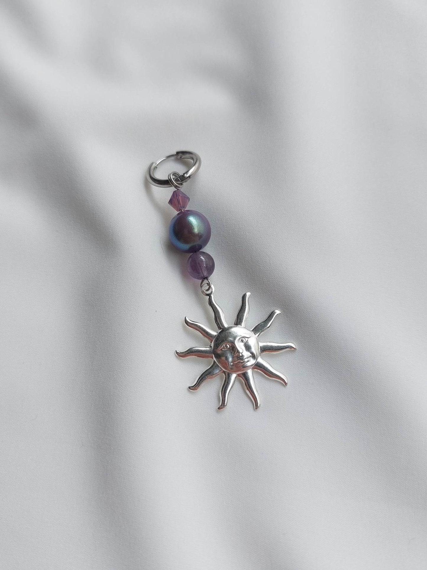MAYHEM Silver Single Hoop Earring with Cross Charm