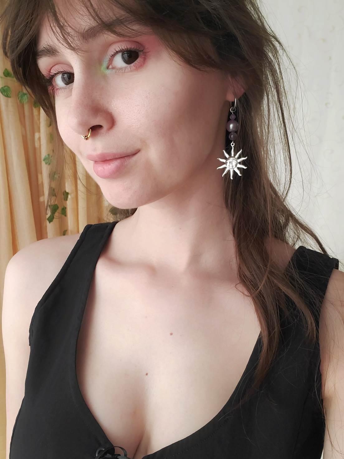MAYHEM Silver Single Hoop Earring with Cross Charm