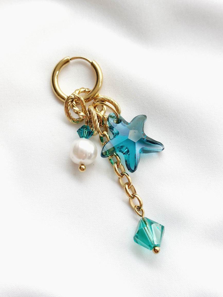 STARFISH single blue starfish earring