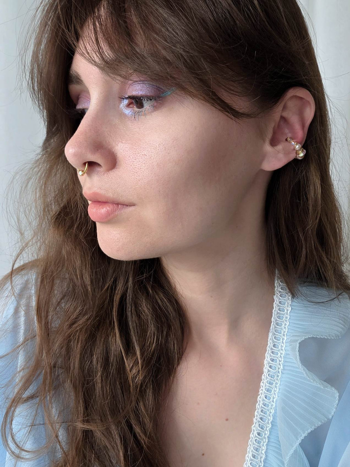 SYMPHONIE earcuff doré rose pastel