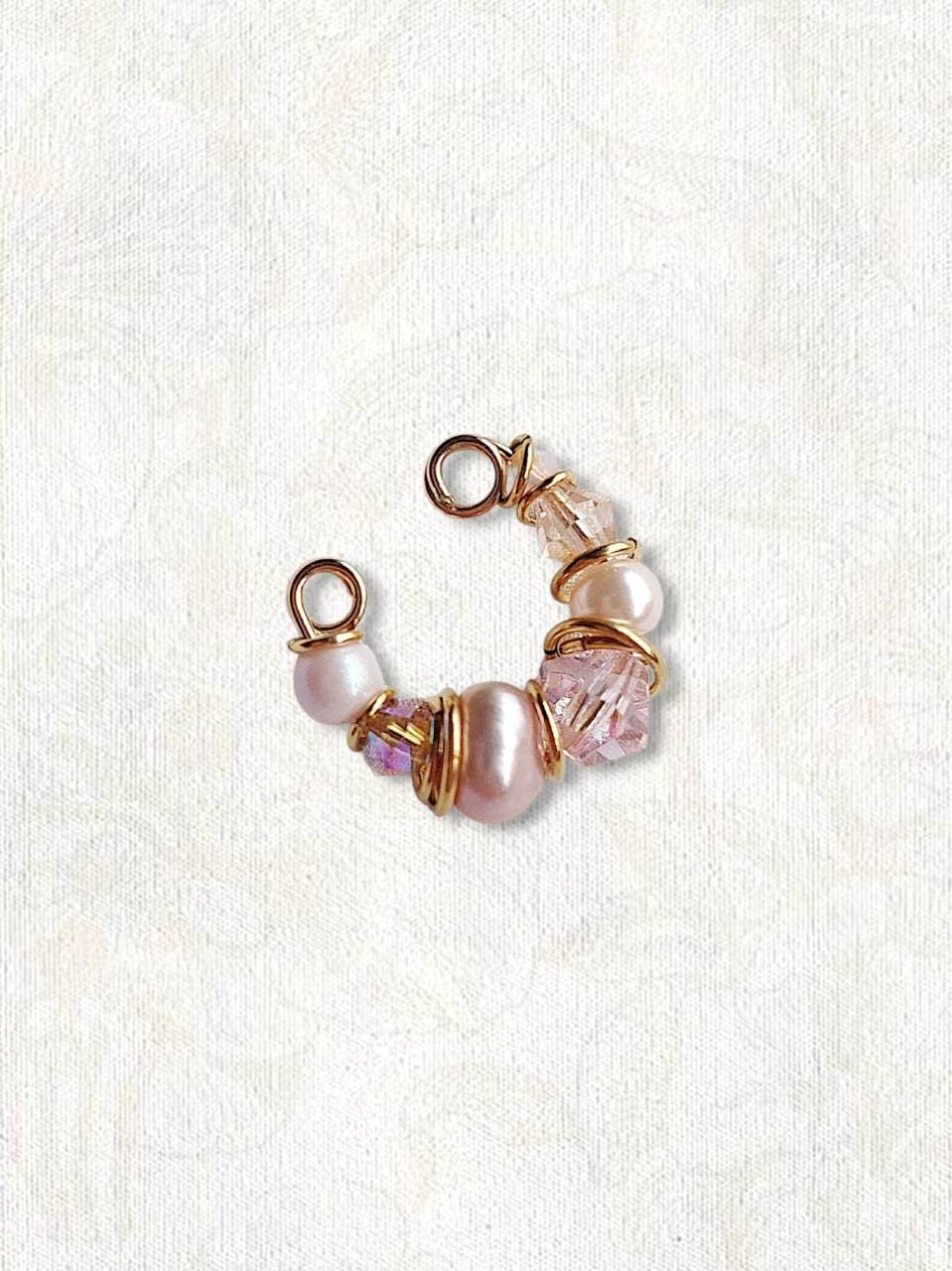 SYMPHONIE earcuff doré rose pastel
