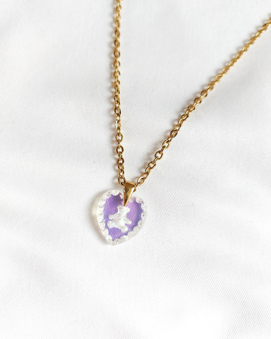 TEDDY BEAR aurora heart necklace