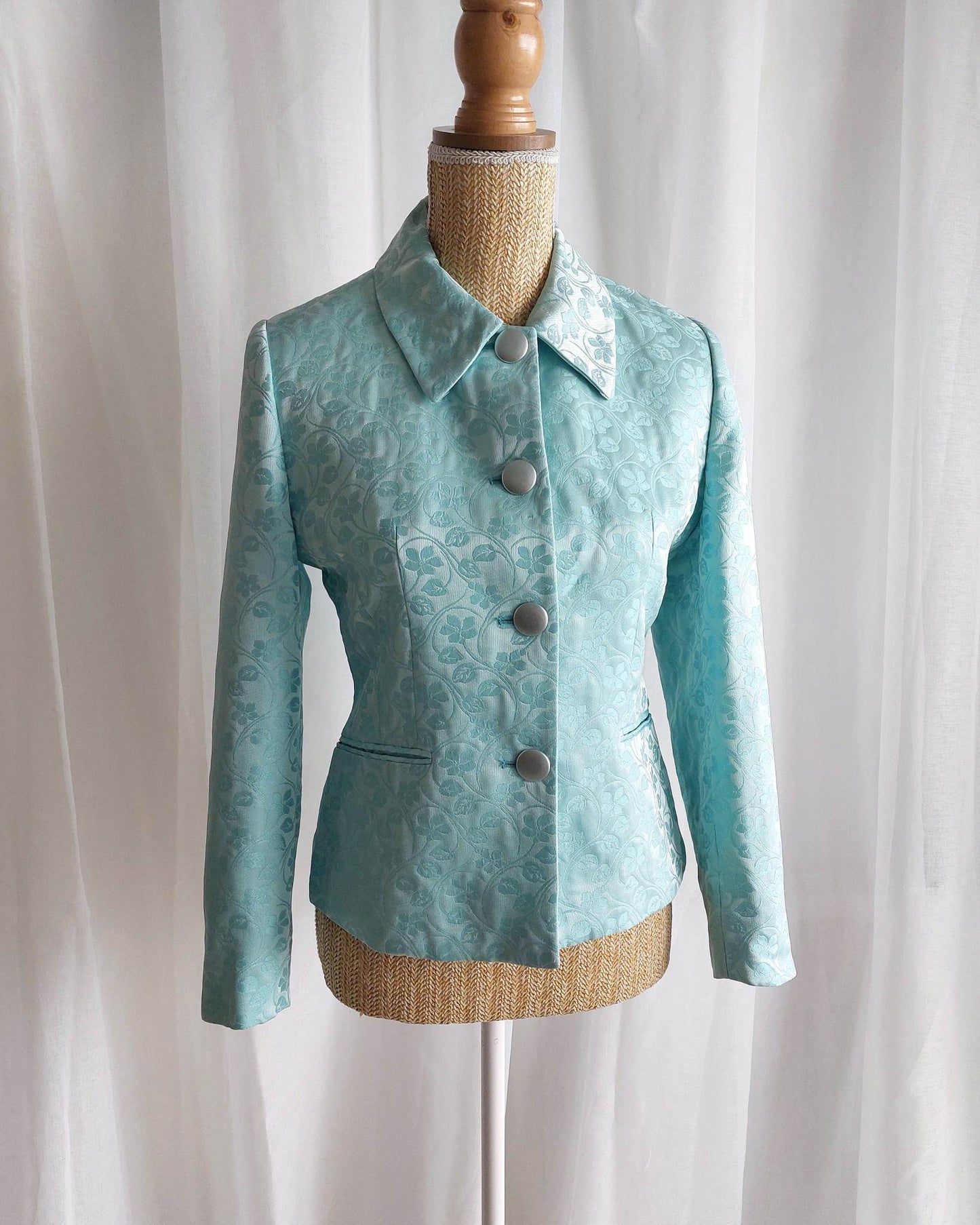 PERFUME blazer turquoise avec fleurs T.36/38