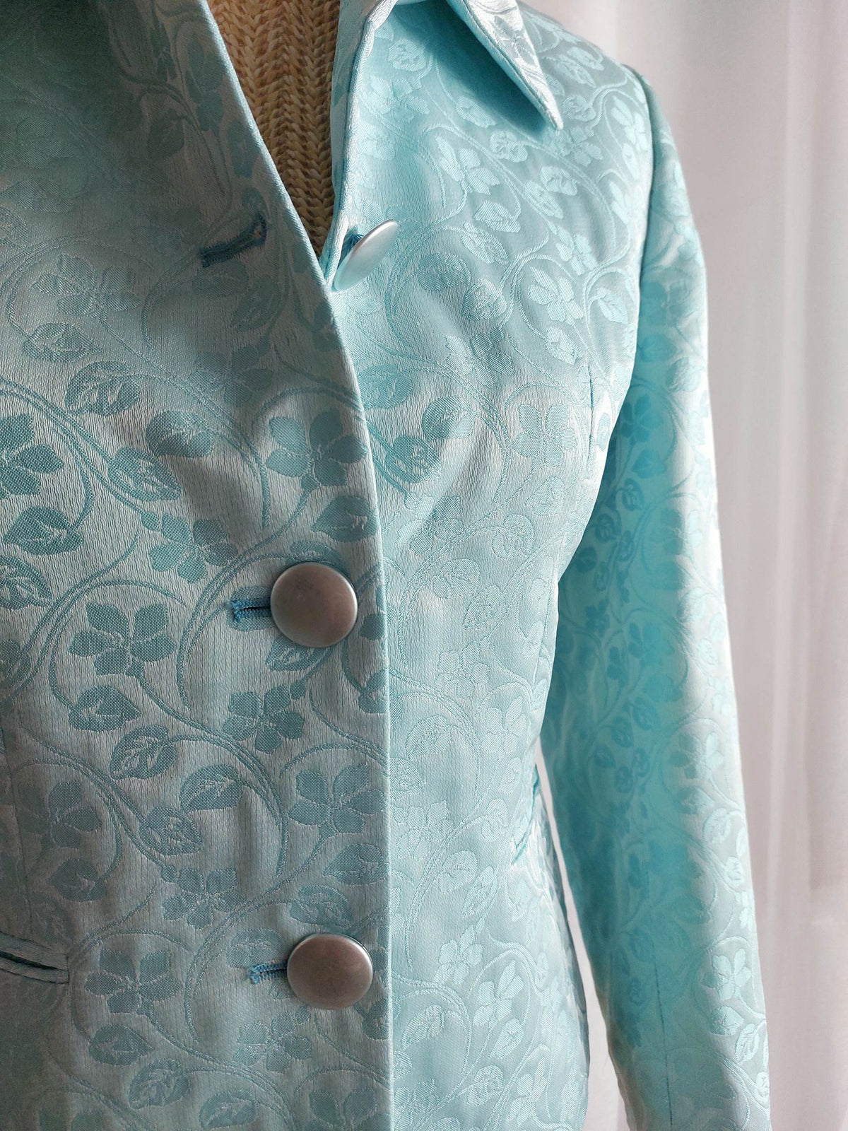 PERFUME blazer turquoise avec fleurs T.36/38