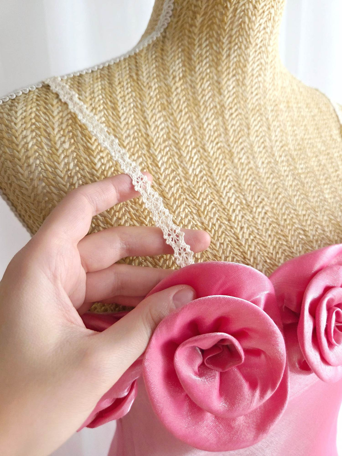 VALENTINE robe longue rose à fleurs T.38