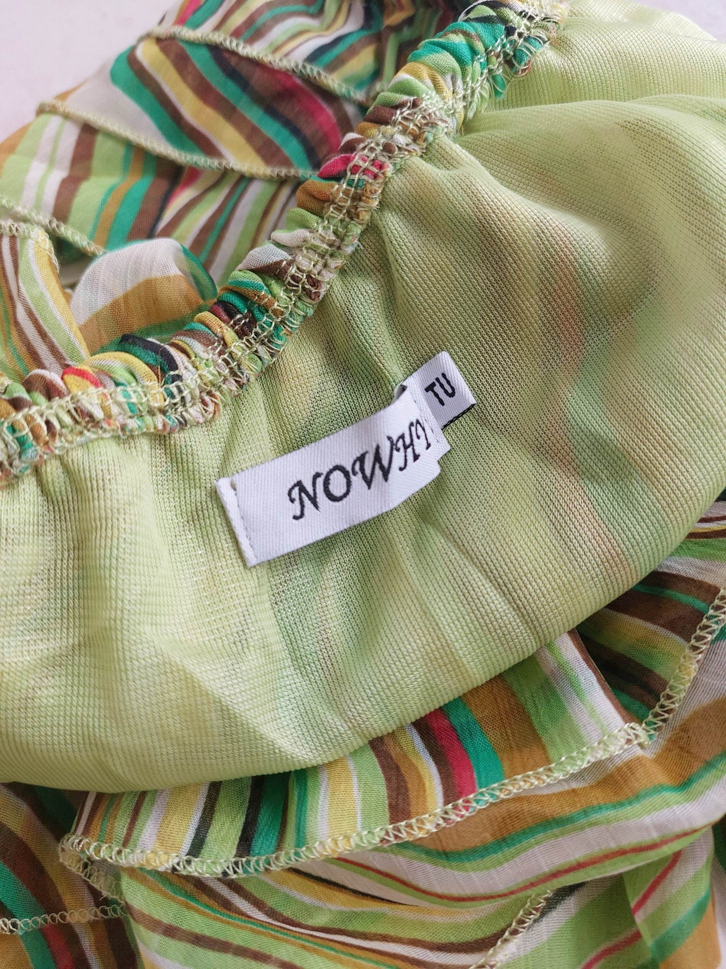 CANDYCANE top vert asymétrique à rayures T.36