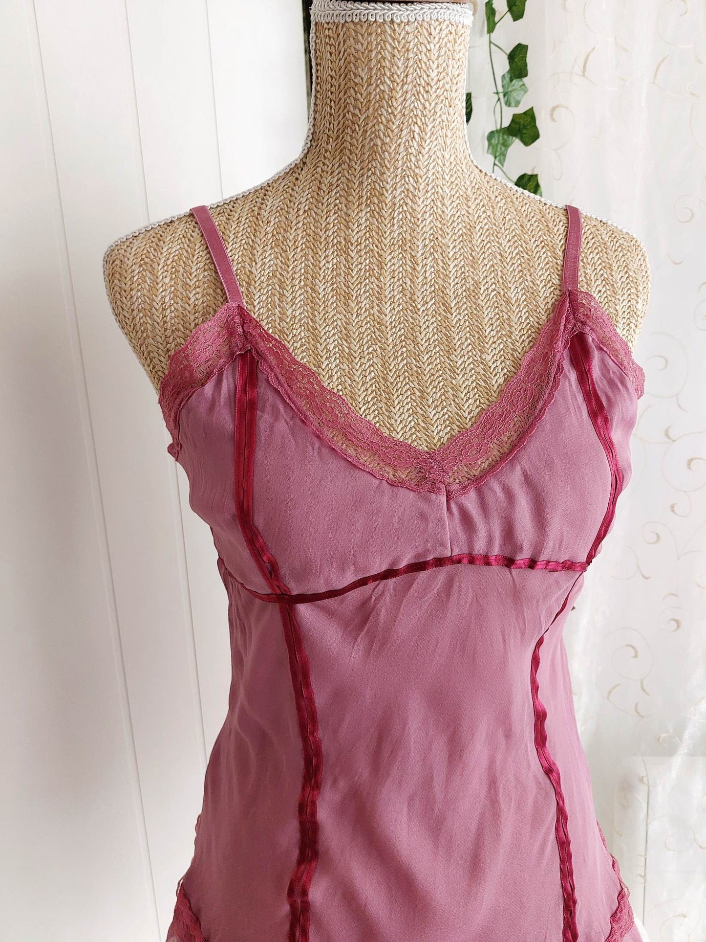 PEONY Petal pink camisole with lace Size 38