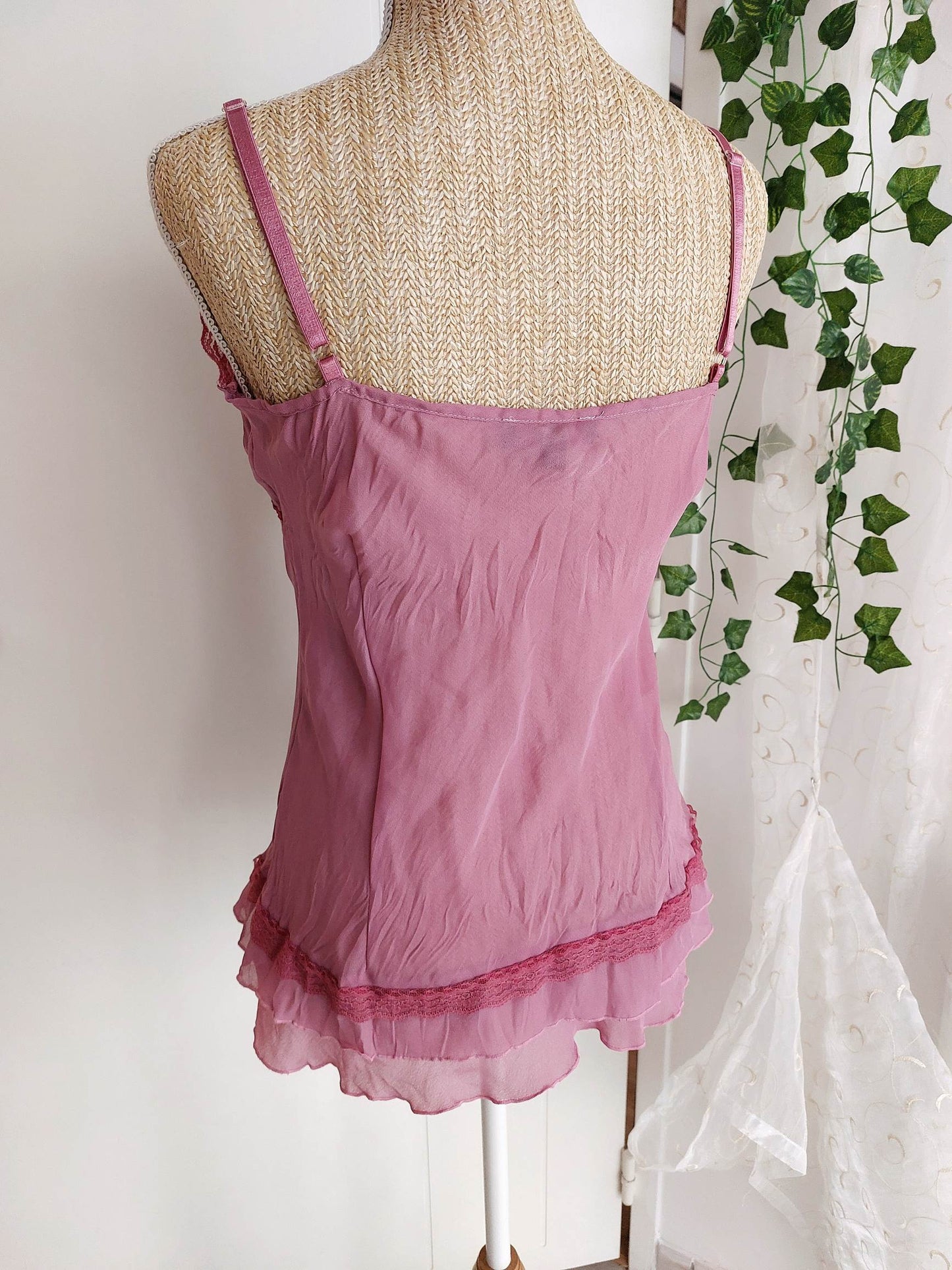 PEONY Petal pink camisole with lace Size 38
