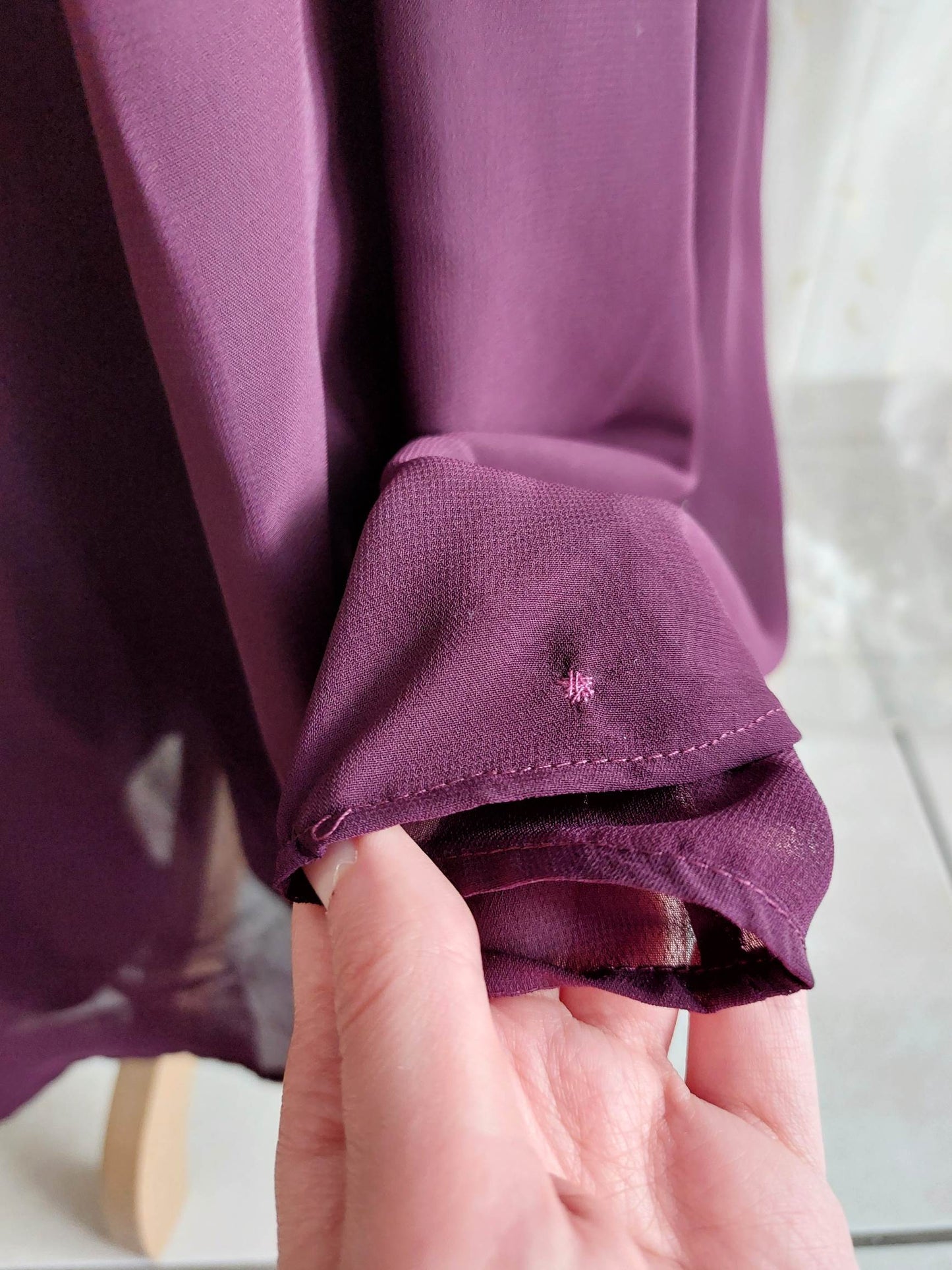 PROM QUEEN purple long dress with beads size 34