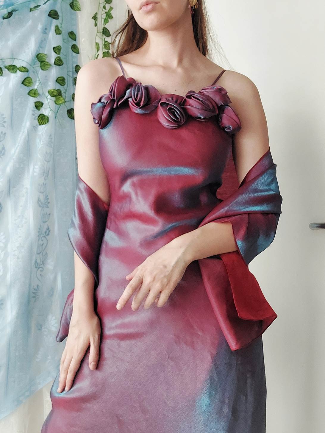 VESPERA red long ball gown with flowers size 34