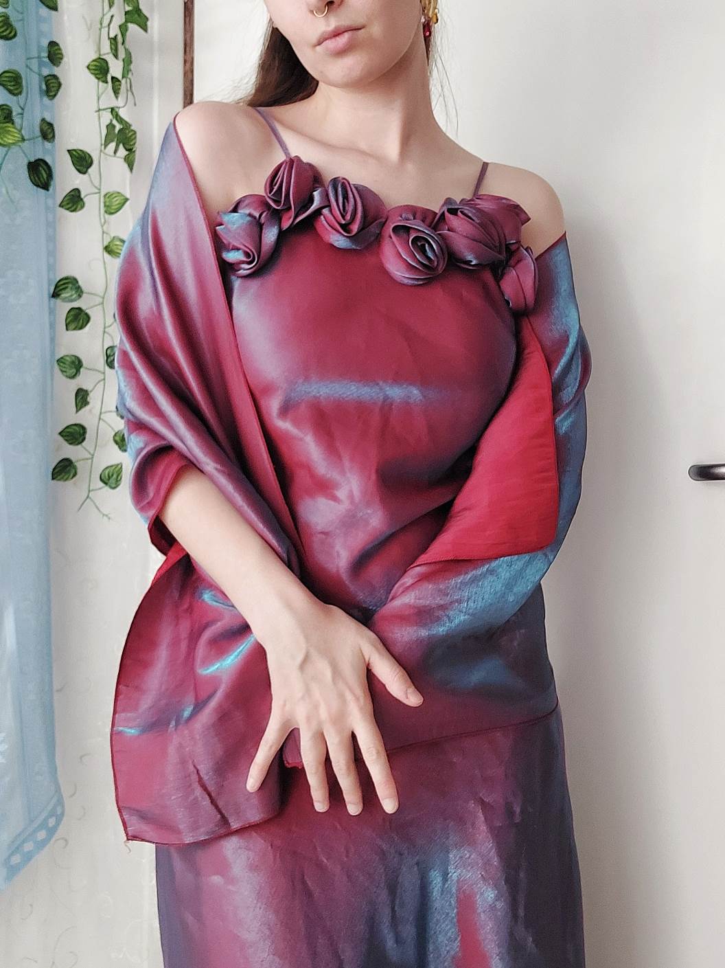 VESPERA red long ball gown with flowers size 34