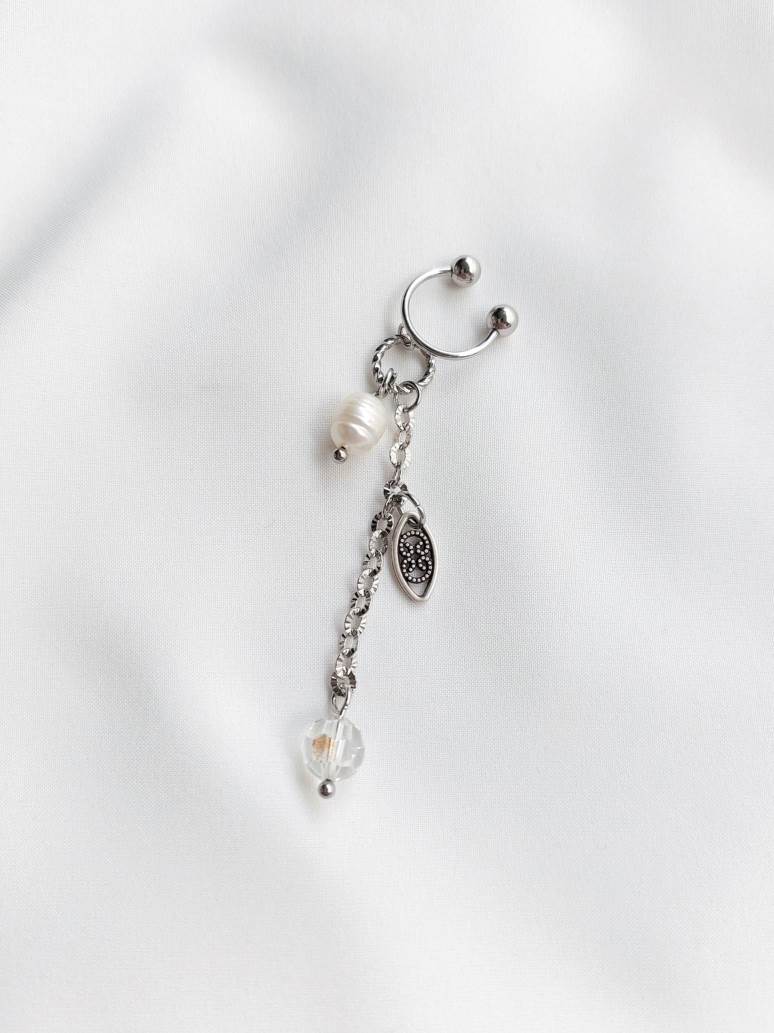 XIMA silver earcuff with pearls