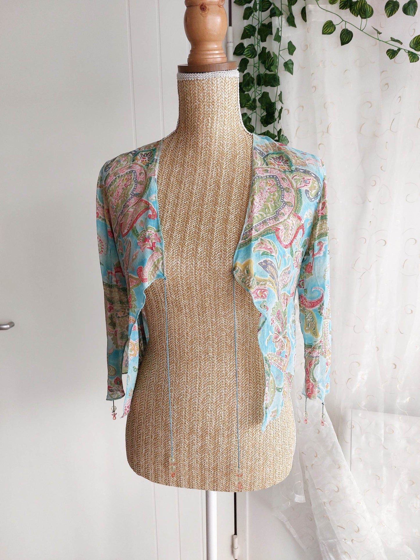 RIVIERA blue paisley waistcoat Derhy size 36/38